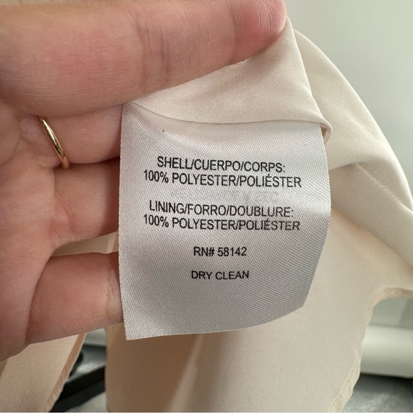 Gal Meets Glam Cream Marilyn Satin Fit & Flare Dress Pockets Size 16 - Picture 10 of 11